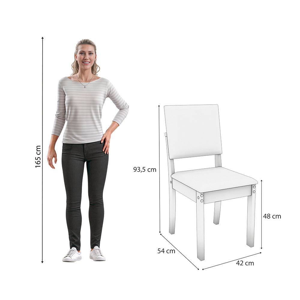 Juego Comedor Kappesberg 1.6m con 4 Sillas Luna Canela/Gris
