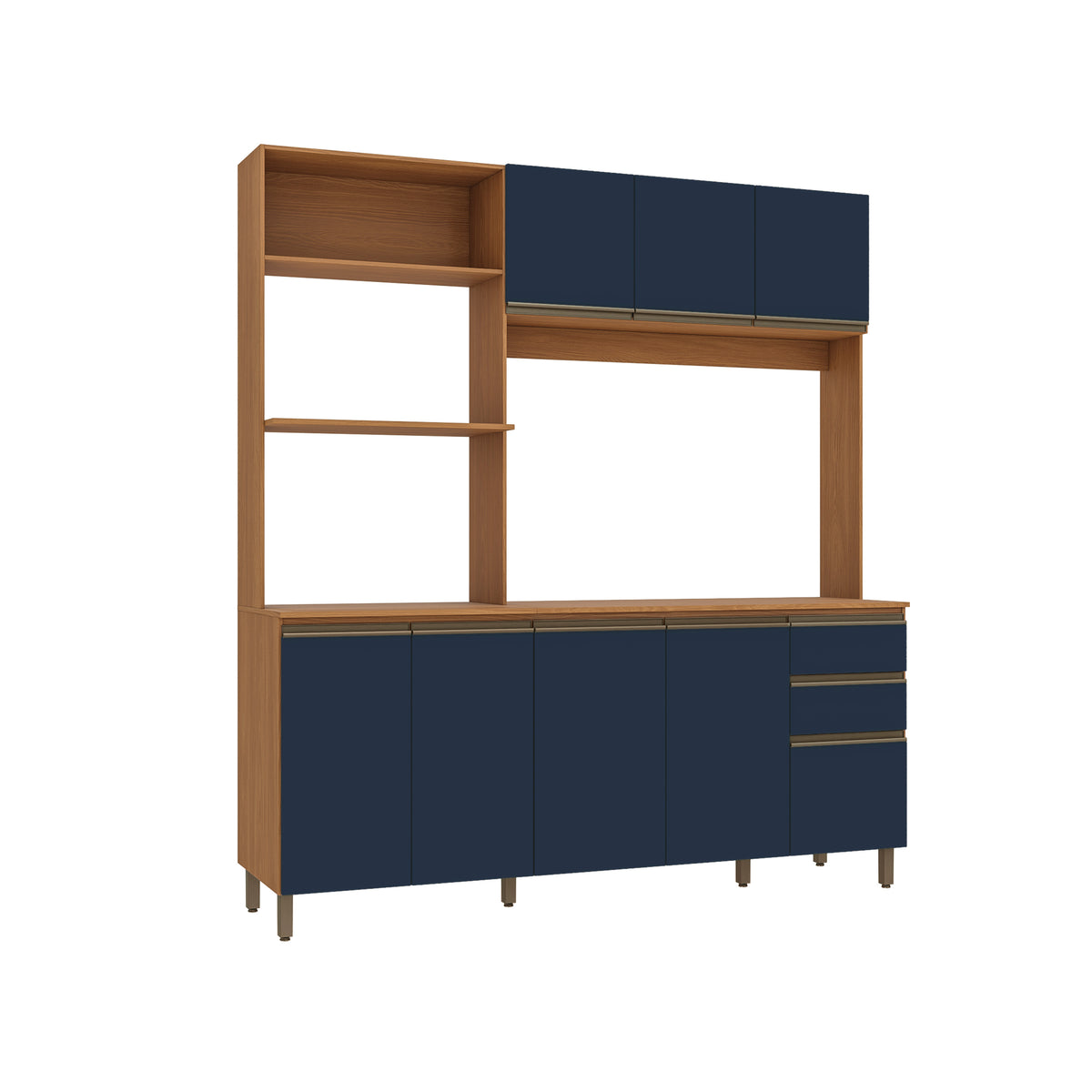 Cocina Integral Kappesberg Luna 192.5cm Canela/Azul
