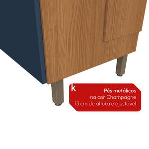 Cocina Integral Kappesberg Luna 192.5cm Canela/Azul