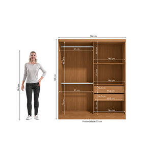 Ropero Closet Individual Kappesberg 2 Puertas Canela