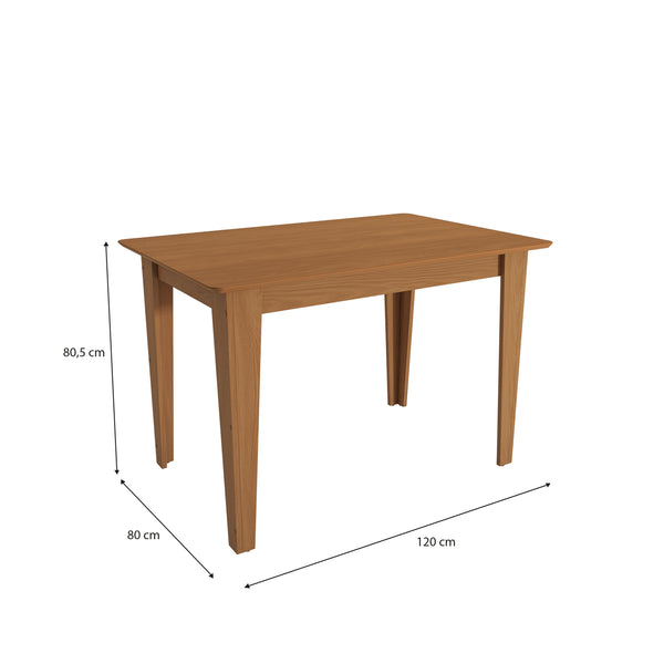 Juego Comedor Kappesberg 1.2m con 4 Sillas Cora Canela/Beige
