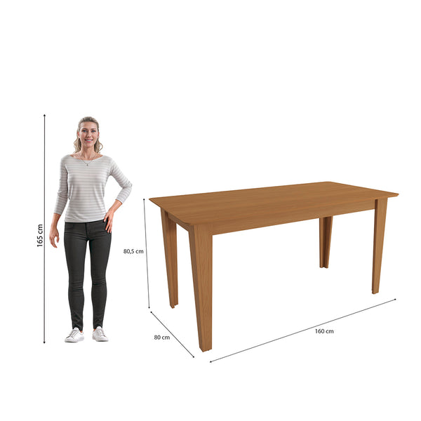Juego Comedor Kappesberg 1.6m con 6 Sillas Luna Canela/Beige
