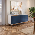 Aparador Bufetero Kappesberg 156cm 4 Puertas Blanco/Azul