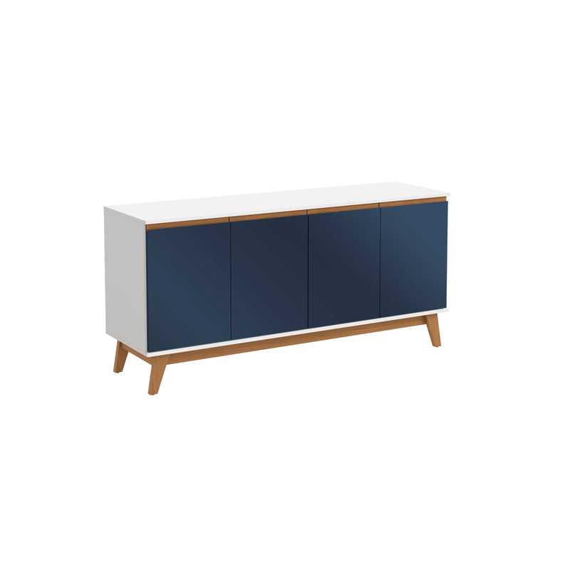 Aparador Bufetero Kappesberg 156cm 4 Puertas Blanco/Azul
