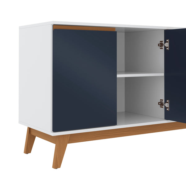 Aparador Bufetero Kappesberg 156cm 4 Puertas Blanco/Azul