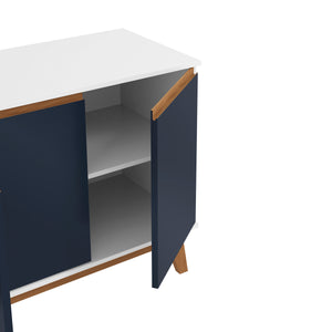 Aparador Bufetero Kappesberg 156cm 4 Puertas Blanco/Azul