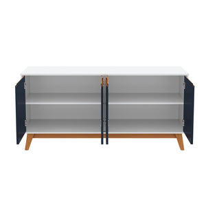 Aparador Bufetero Kappesberg 156cm 4 Puertas Blanco/Azul