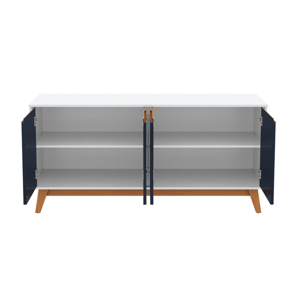 Aparador Bufetero Kappesberg 156cm 4 Puertas Blanco/Azul