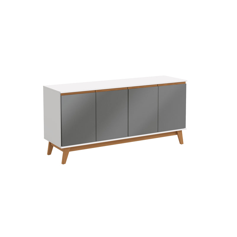 Aparador Bufetero Kappesberg 156cm 4 Puertas Blanco/Gris