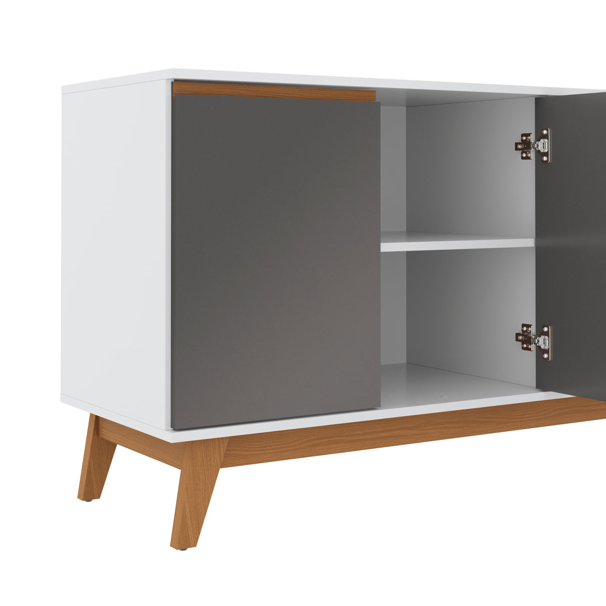 Aparador Bufetero Kappesberg 156cm 4 Puertas Blanco/Gris