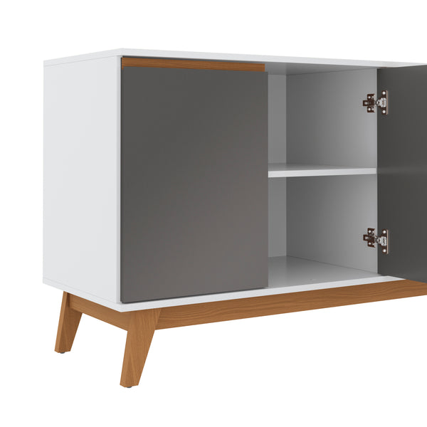 Aparador Bufetero Kappesberg 156cm 4 Puertas Blanco/Gris