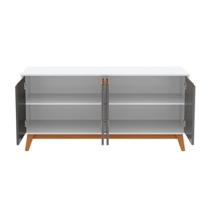 Aparador Bufetero Kappesberg 156cm 4 Puertas Blanco/Gris