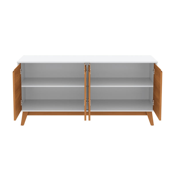 Aparador Bufetero Kappesberg 156cm 4 Puertas Blanco/Canela