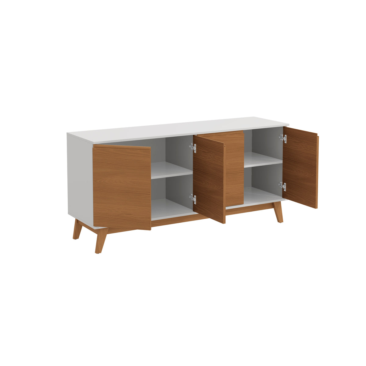 Aparador Bufetero Kappesberg 156cm 4 Puertas Blanco/Canela