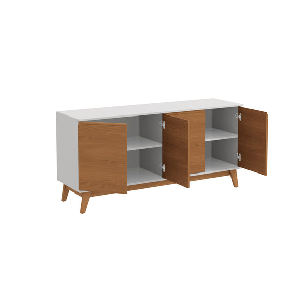 Aparador Bufetero Kappesberg 156cm 4 Puertas Blanco/Canela