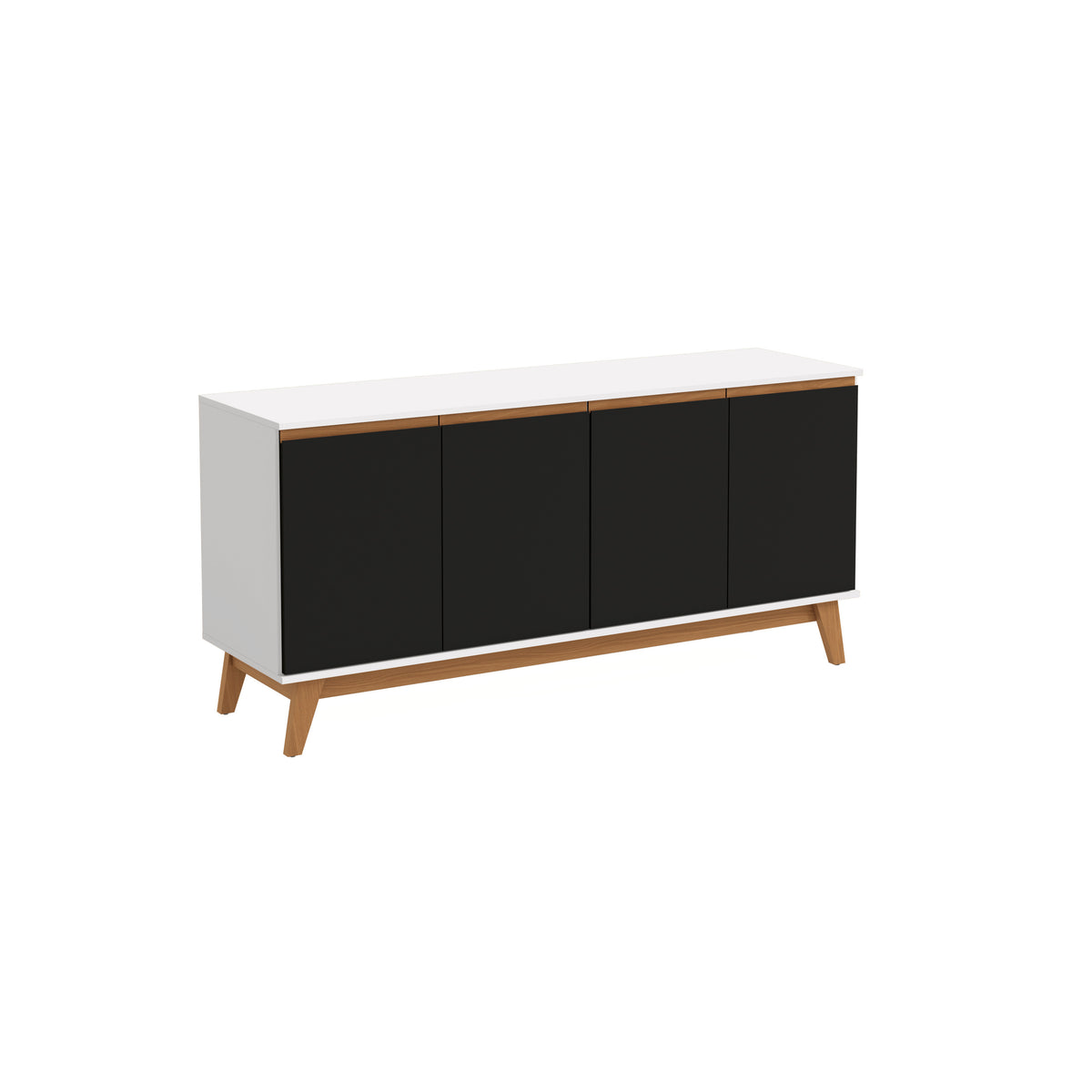 Aparador Vajillero Kappesberg 156cm 4 Puertas Blanco/Negro