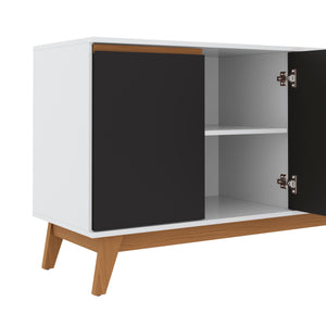 Aparador Vajillero Kappesberg 156cm 4 Puertas Blanco/Negro