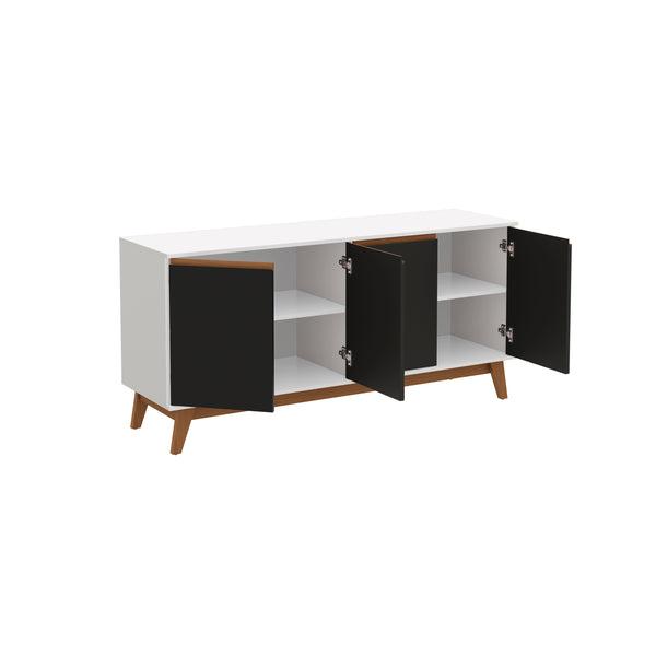 Aparador Vajillero Kappesberg 156cm 4 Puertas Blanco/Negro