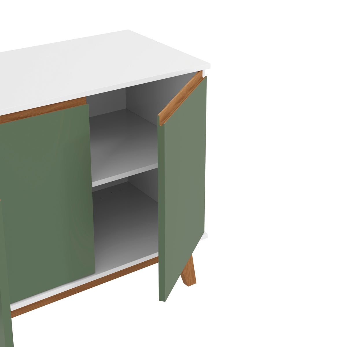 Aparador Bufetero Kappesberg 156cm 4 Puertas Blanco/Verde