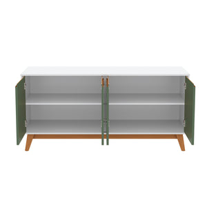 Aparador Bufetero Kappesberg 156cm 4 Puertas Blanco/Verde