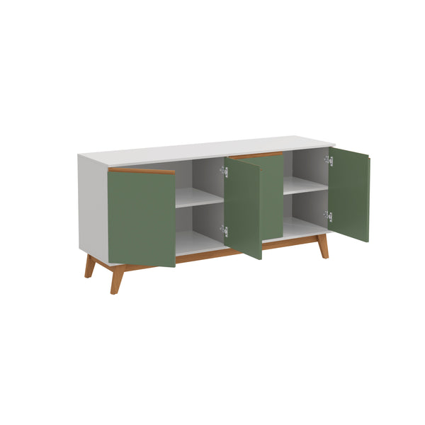 Aparador Bufetero Kappesberg 156cm 4 Puertas Blanco/Verde