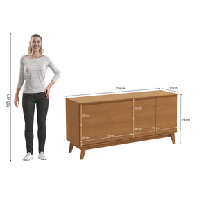 Aparador Bufetero Kappesberg 156cm 4 Puertas Canela