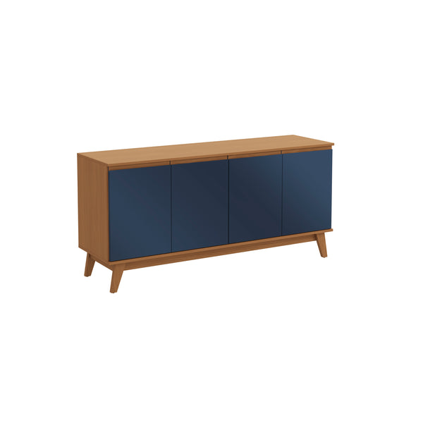 Aparador Bufetero Kappesberg 156cm 4 Puertas Canela/Azul