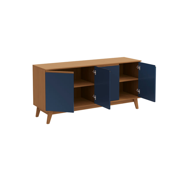 Aparador Bufetero Kappesberg 156cm 4 Puertas Canela/Azul