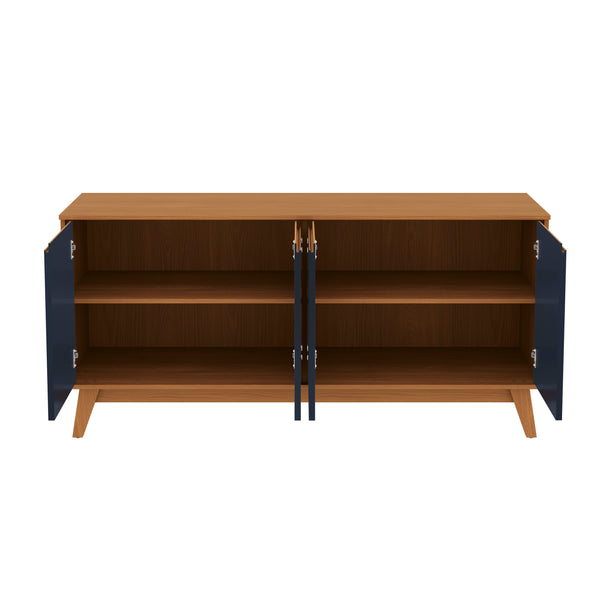 Aparador Bufetero Kappesberg 156cm 4 Puertas Canela/Azul