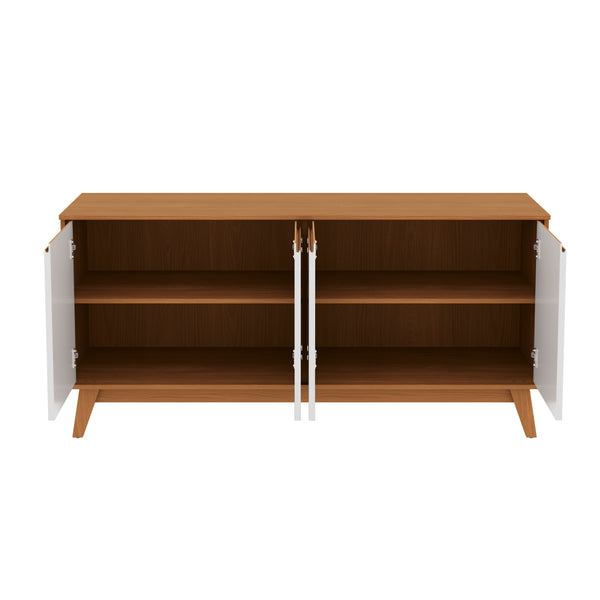 Aparador Bufetero Kappesberg 156cm 4 Puertas Canela/Blanco
