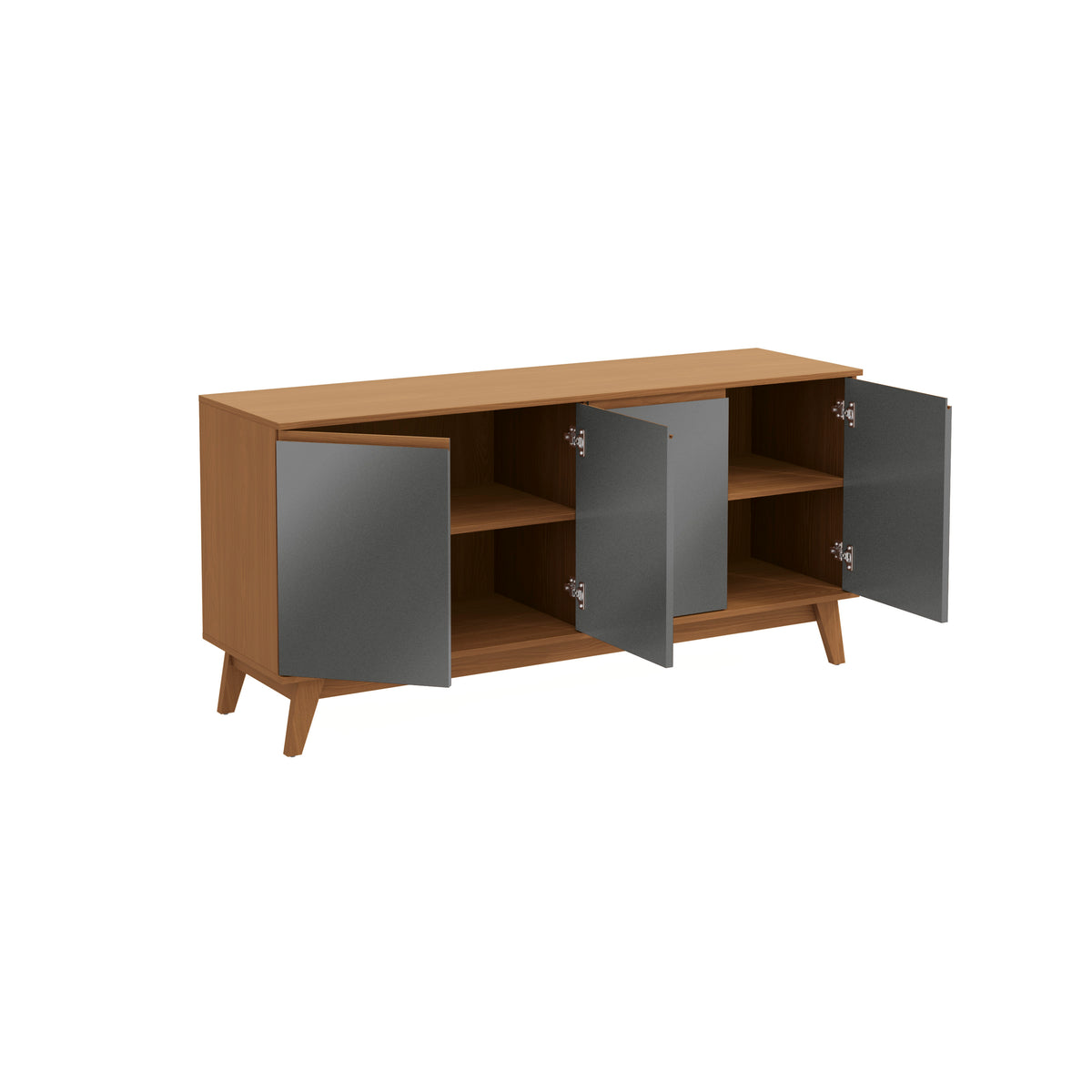 Aparador Bufetero Kappesberg 156cm 4 Puertas Canela/Gris