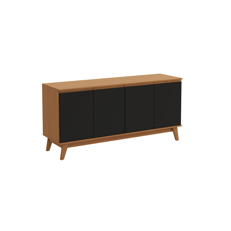 Aparador Vajillero Kappesberg 156cm 4 Puertas Canela/Negro
