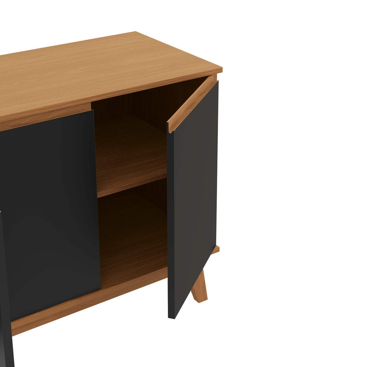Aparador Vajillero Kappesberg 156cm 4 Puertas Canela/Negro