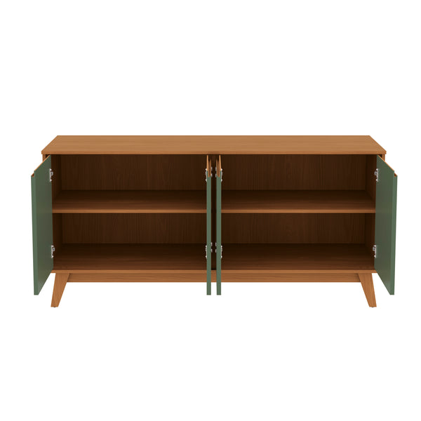 Aparador Bufetero Kappesberg 156cm 4 Puertas Canela/Verde