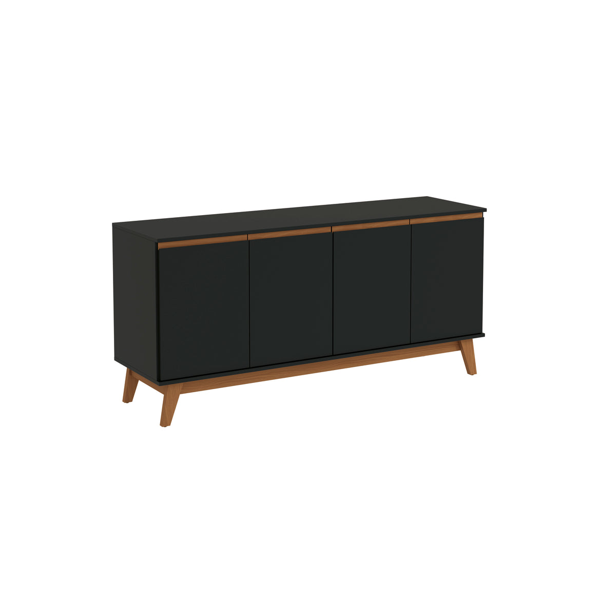 Aparador Vajillero Kappesberg 156cm 4 Puertas Negro