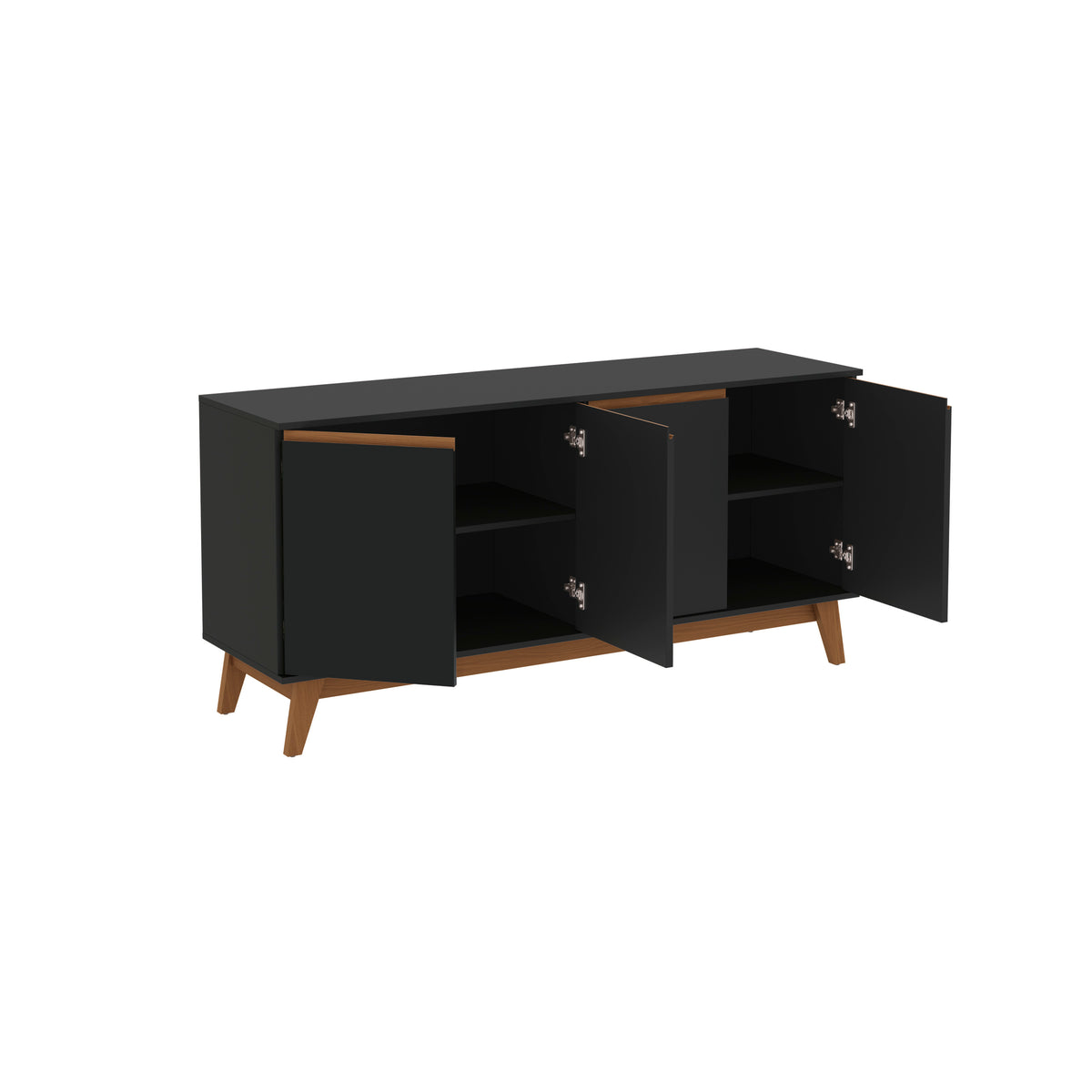 Aparador Vajillero Kappesberg 156cm 4 Puertas Negro