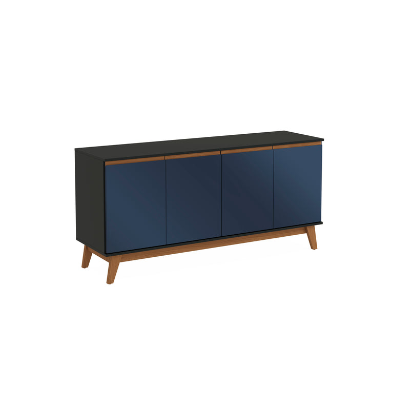 Aparador Vajillero Kappesberg 156cm 4 Puertas Negro/Azul