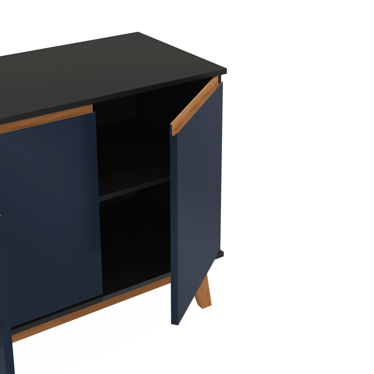 Aparador Vajillero Kappesberg 156cm 4 Puertas Negro/Azul