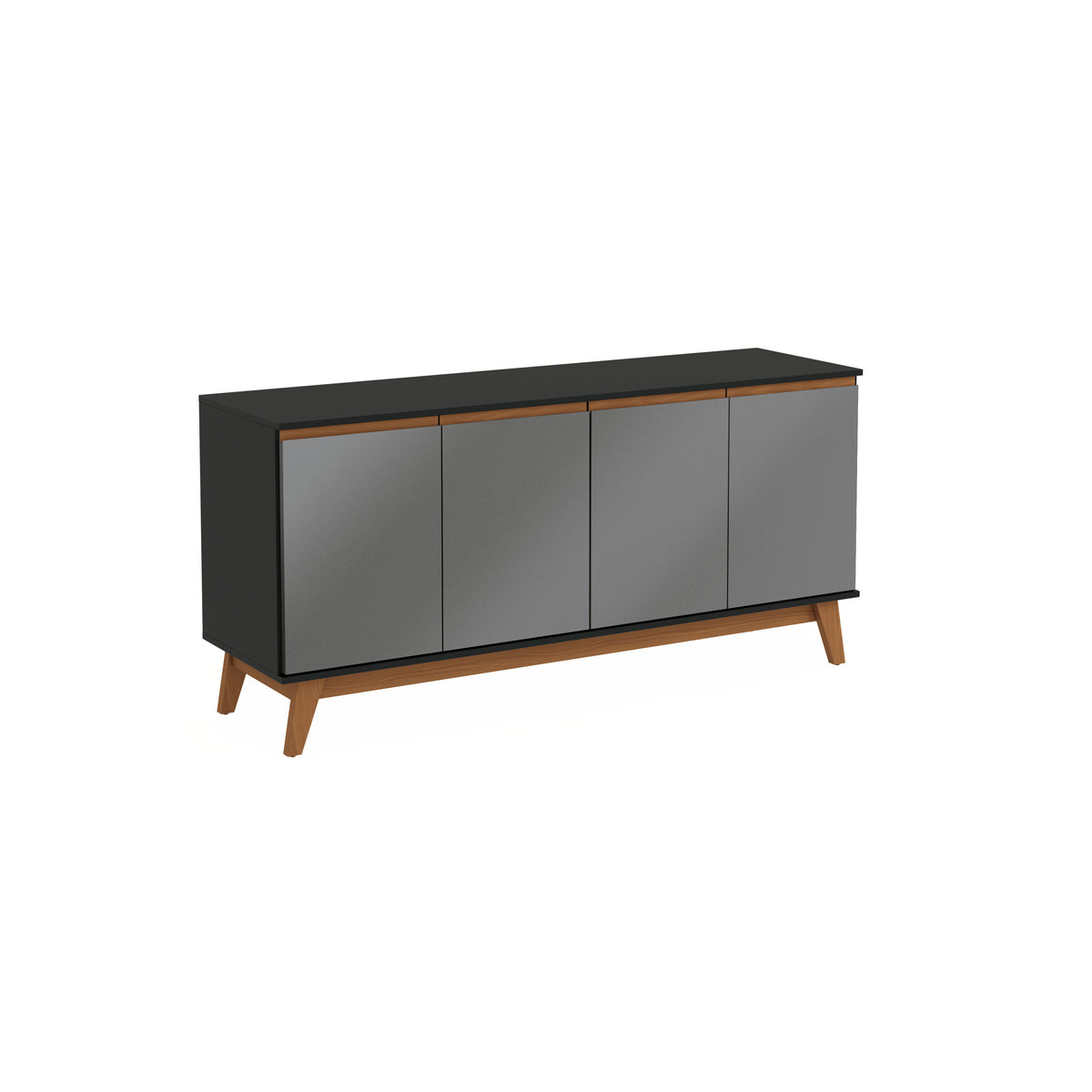 Aparador Vajillero Kappesberg 156cm 4 Puertas Negro/Gris