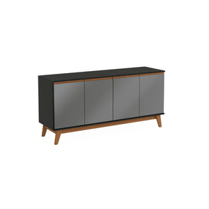Aparador Vajillero Kappesberg 156cm 4 Puertas Negro/Gris