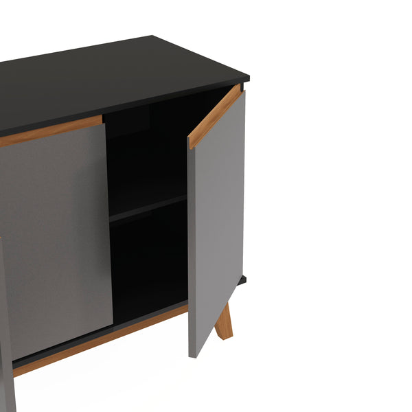 Aparador Vajillero Kappesberg 156cm 4 Puertas Negro/Gris
