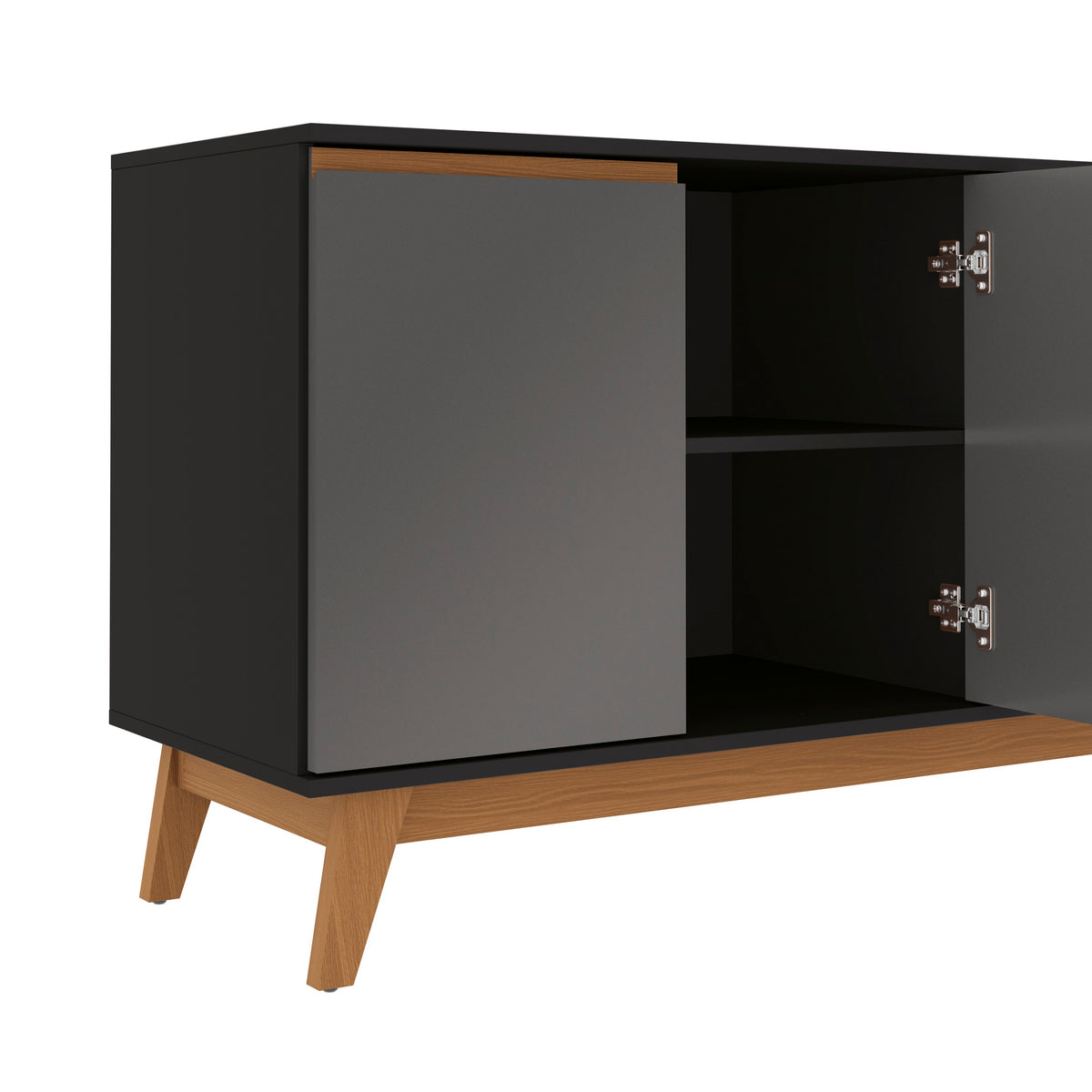 Aparador Vajillero Kappesberg 156cm 4 Puertas Negro/Gris