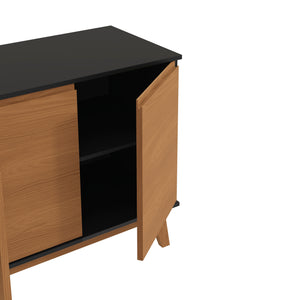 Aparador Vajillero Kappesberg 156cm 4 Puertas Negro/Canela