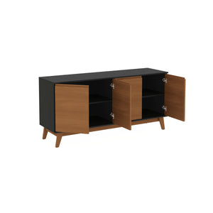 Aparador Vajillero Kappesberg 156cm 4 Puertas Negro/Canela