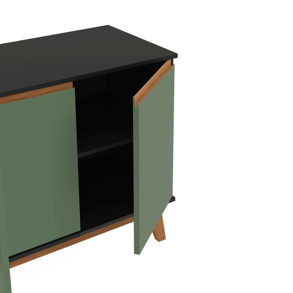 Aparador Vajillero Kappesberg 156cm 4 Puertas Negro/Verde