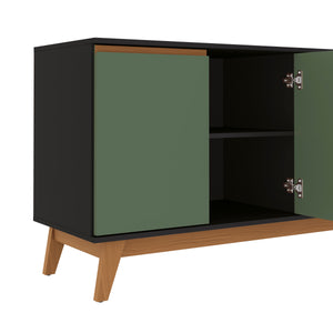 Aparador Vajillero Kappesberg 156cm 4 Puertas Negro/Verde