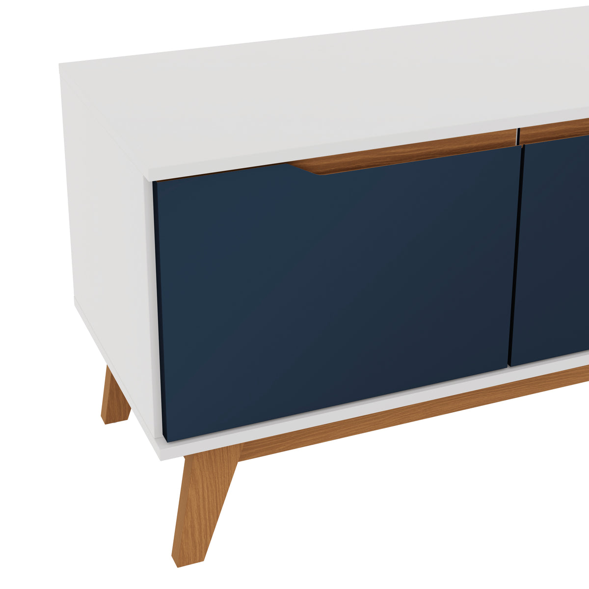 Mueble TV 55" Kappesberg 136cm con 3 Puertas Blanco/Azul