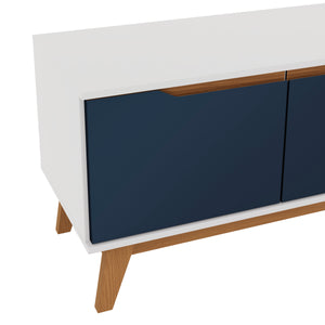 Mueble TV 55" Kappesberg 136cm con 3 Puertas Blanco/Azul