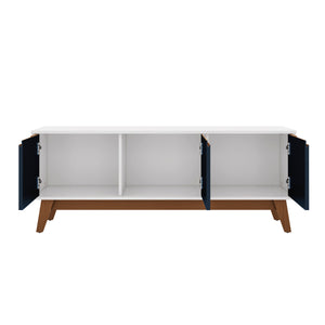 Mueble TV 55" Kappesberg 136cm con 3 Puertas Blanco/Azul