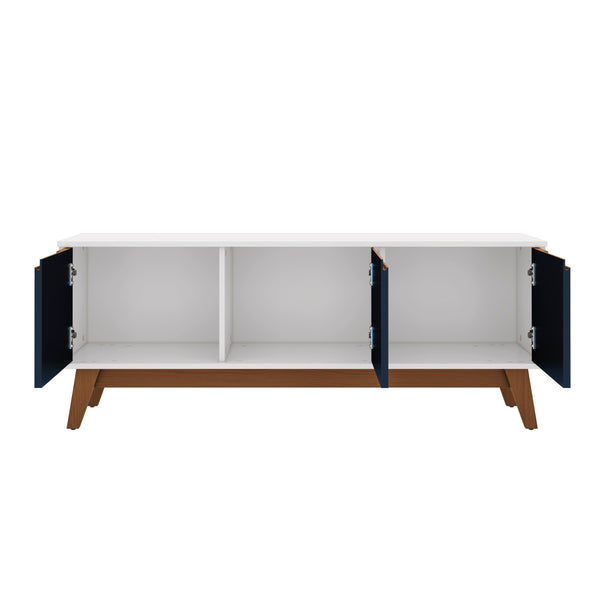 Mueble TV 55" Kappesberg 136cm con 3 Puertas Blanco/Azul
